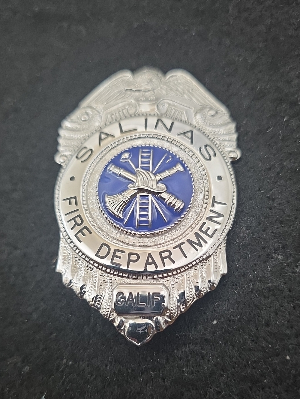CaliforniabSalinas Fire Department Badge C.W NIELSEN Hallmarked